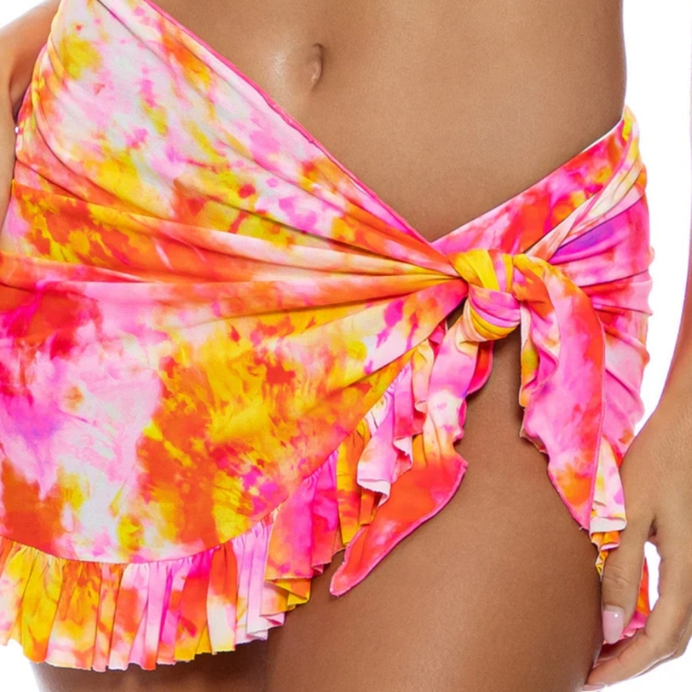 Retro Dream Ruffle Sarong Mini Skirt